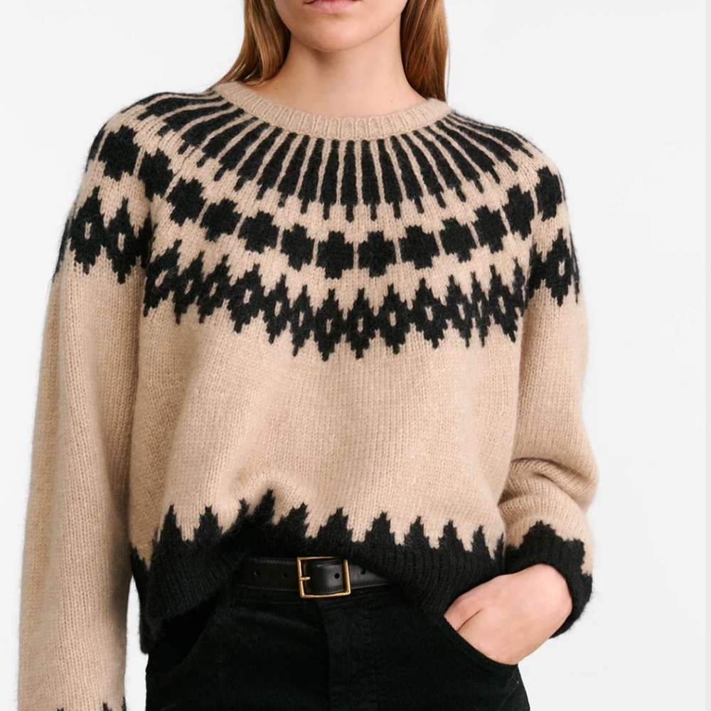 Nili Lotan Alena Sweater - Light Camel Fair Isle